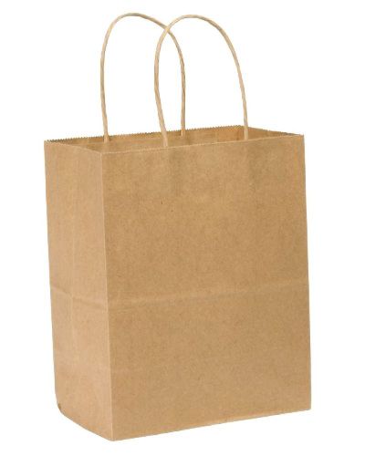 Tempo Small Retail Shopping Bag, Kraft Paper, 4-1/2&#034;x8&#034;x10-1/4&#034; 250 count, NEw
