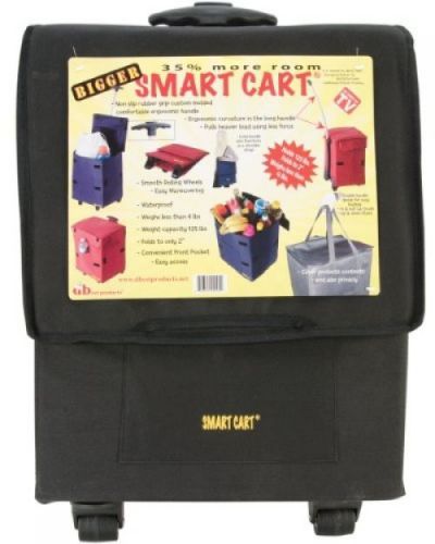 Bigger smart cart black multipurpose rolling collapsible utility cart basket for sale