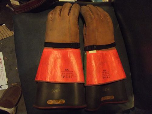 Electrical Lineman Gloves ANSI/ASTM D120 Class 2 Type 1 Size11, COMPLETE SET