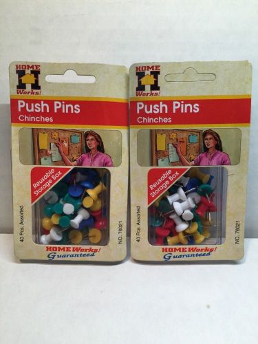 New (80) Pcs Push Pins Office Home School Teacher Thumb Tacks Multi Colored 7/8