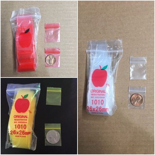 Size 1010 AUTHENTIC Apple Mini Ziplock Bags Wholesale 2 Public Pick a Color 1000