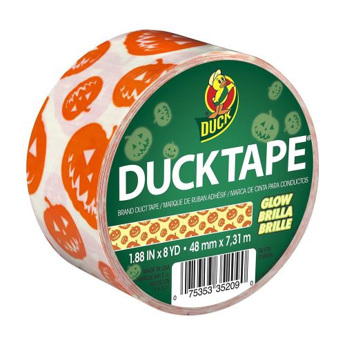 Duck brand 240847 glow in the dark pumpkins duct tape 1.88 inches x 8 yards s... for sale
