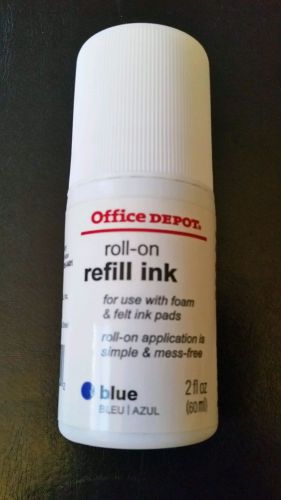 Roll-on Refill Blue Ink 2fl oz for foam and felt ink pads