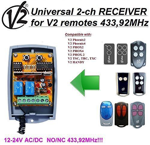 V2 phoenix/phox/handy/tsc compatible 2-channel receiver 12-24v ac/dc 433.92mhz for sale