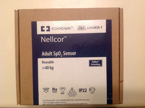 Nellcor DS100A-1 Adult SPO2 Finger Sensor, by Covidien - Genuine New Sealed Box