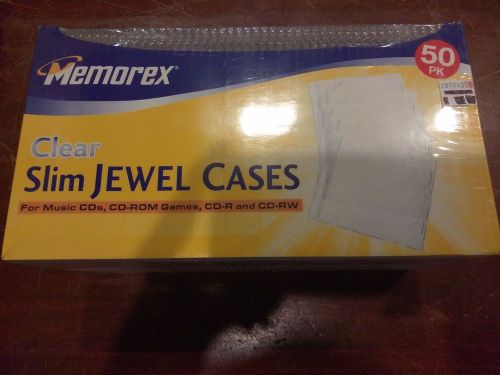Memorex CD/DVD Slim Clear Jewel Cases, 50/Pack