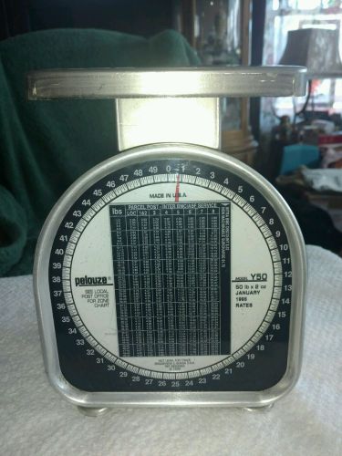 Pelouze ~ heavy duty shipping scale 50 lb capacity model y50 postal weights 1995 for sale