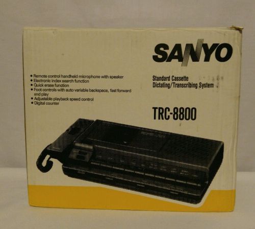 Sanyo TRC-8800 Standard Cassette Dictating/ Transcribing System. Tested &amp; Works
