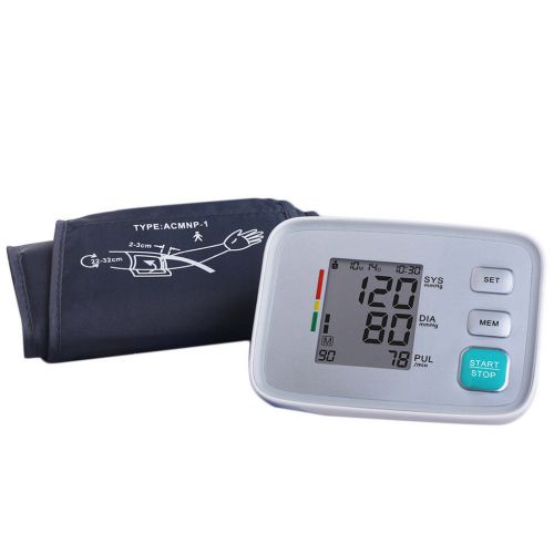 Auto LCD Arm Blood Pressure Sphygmomanometer Monitor Heart Beat Monitor F5