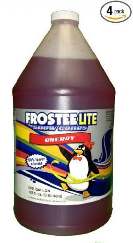 Frostee lite snow cone syrup, cherry, 128 oz each- lot of 4, 512 oz total! for sale
