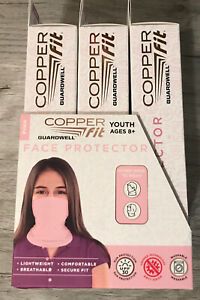 3 Pack New Copper Fit Youth 8+ Face Protector/ Rash Guard Pink UPF 30  Washable