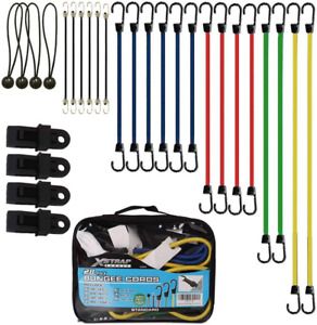 XSTRAP 28-Piece Bungee Cords with 4 Tarp Clips