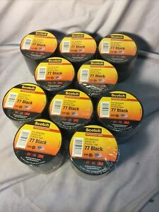 Lot of 10 Rolls Of Scotch 77 Fire Retardant Electric Arc Proof Tape. 3” By 20 ‘.