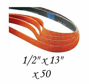 50 Blaze Norton Plus SG R980P Sanding File Belts 120 Grit 1/2&#034; x 13&#034;