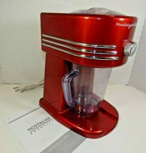 Nostalgia Electrics Snow/Slush Maker Machine FBS400 Red 9&#034; x 2.75&#034; XLNT Cond