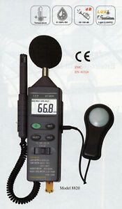 CEM DT-8820 4-in-1 Thermometer Light Lux Humidity Sound Meter Temperature Tester