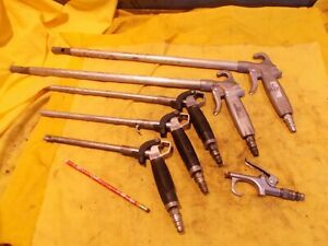 6 pc LOT of AIR BLOW GUNS (2) GuardAir and (3) Coil Hose Pneumatics and 1?