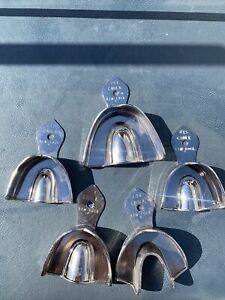 Caulk Rim-Lock Dental Impressions (lot Of 5) Different Sizes