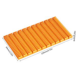 120 X 64 X 6mm Heat Sink Aluminum Heatsink Cooling Fin For Power Amplifier ZOK