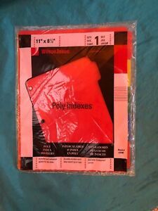 Wilson Jones poly Index dividers # 53240 11&#034; X 8.5&#034;