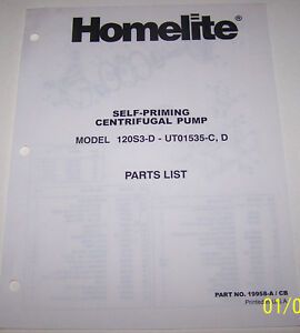 HOMELITE 4 CYCLE GAS SELF-PRIMING CENTRIFUGAL PUMP 120S3-D