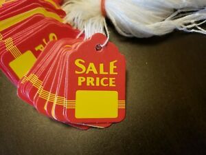 1000 Sale Price Red Yellow Tags With String Merchandise Garment Hang Coupon Sm