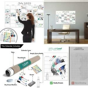 X Large Dry Erase Wall Calendar - 24&#034;X 36&#034; Premium Giant Oversized Undated Erasa
