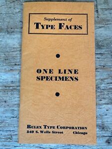 Vintage Rulex Type Corporation, Chicago - type specimens booklet