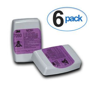 3M 7093 P1OO NIOSH RESPIRATOR FILTER 6 PAIRS (NEW SEALED) EXP 06/2024