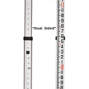 9 ft. 10th 3 Section Aluminum Dual Sided Grade Rod Lighweight Durable Aluminum