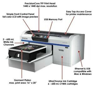 Epson f2000 Direct to garment dtg printer with new print head and pump assembly!