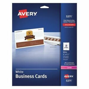 AVERY 5371 Business Cards,Laser,2x3.5,PK250