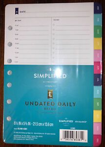 Simplified System by Emily Ley Undated Weekly Refills, Loose Leaf 5.5&#034; x 8.5&#034;