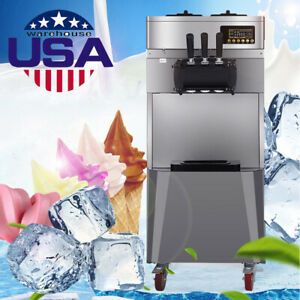 20L/H Stand Commercial Automatic Electric 3 Flavors Ice Cream Machine 1850W FDA