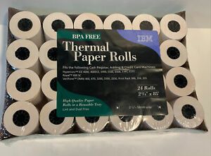 24 Rolls IBM Thermal Paper Rolls 2 1/4&#039;&#039; x 85&#039; 58mm Wide Cash Credit Register