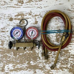 Yellow Jacket A/C refrigeration manifold + Hoses R-404A, R-410A, R-22