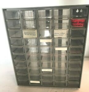 Vintage Akro Mills Small Parts Storage Cabinet Bin Organizer 50 Drawers