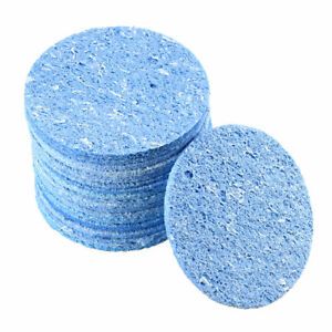 Soldering Sponge 55x55x2mm for Iron Tips Cleaner, Round Blue 20pcs