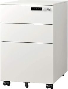 DEVAISE 3-Drawer Mobile File Cabinet with Smart Lock, Pre-Assembled Steel Pedest