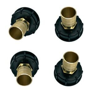 4Pcs 32mm IBC 1000L Water Tank Fitting Connector 1&#034; Brass Hose Pipe Adapter