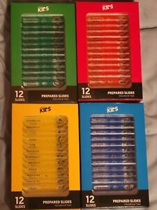 NEW Amscope Kids 48 Pc Prepared Microscope Slides Animals Insects Plants Lot