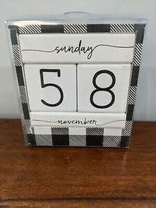 Buffalo Checker (Black &amp; White) Block Office Desk or Kitchen Countertop Calendar