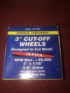 3 inch cut off wheels central pneumatic 10 pk new