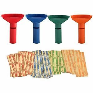 252 Coin Wrappers with Coin Sorter Tubes - Funnel Shaped Color-Coded Coin Counte