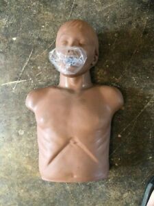 Adult CPR Mannequin Dark Skin Healthcare Training Doll Torso Flexible Head
