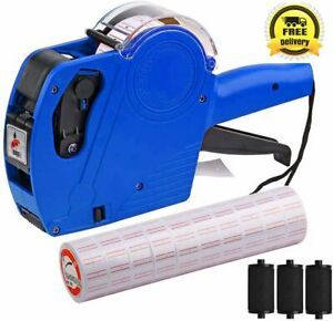 MX-5500 8 Digits Price tag Gun with 5000 Sticker Labels and 3 Ink Refill, Lab...
