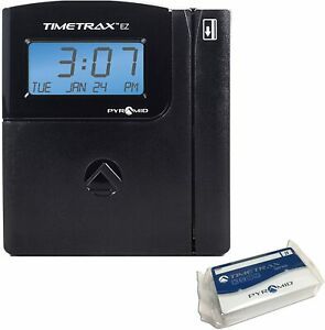 Pyramid TTEZEK TimeTrax Automated Swipe Card Time Clock System w Software, Black