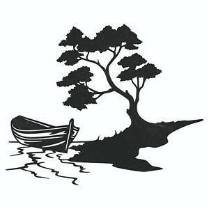 Boat Tree DXF Sign Plasma Laser Waterjet Router Plotter Cut CNC SVG File Tested