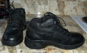 $170 REEBOK POSTAL TCT CP8375 ATHLETIC POSTAL HIGH TOP BLACK LEATHER WORK BOOTS