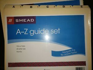 Smead Recycled Top Tab File Guides Alpha 1/5 Tab Manila Letter 25/Set 50176#091H